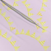Watercolor, Hand Painted  Yellow Gingham Banner on Light Pink, Kid's  Party, L