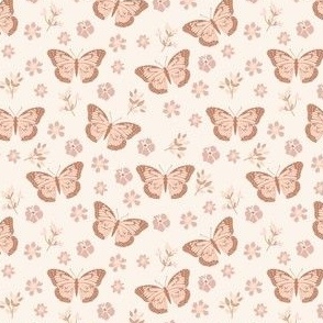 micro tiny monarch butterflies in boho muted pink