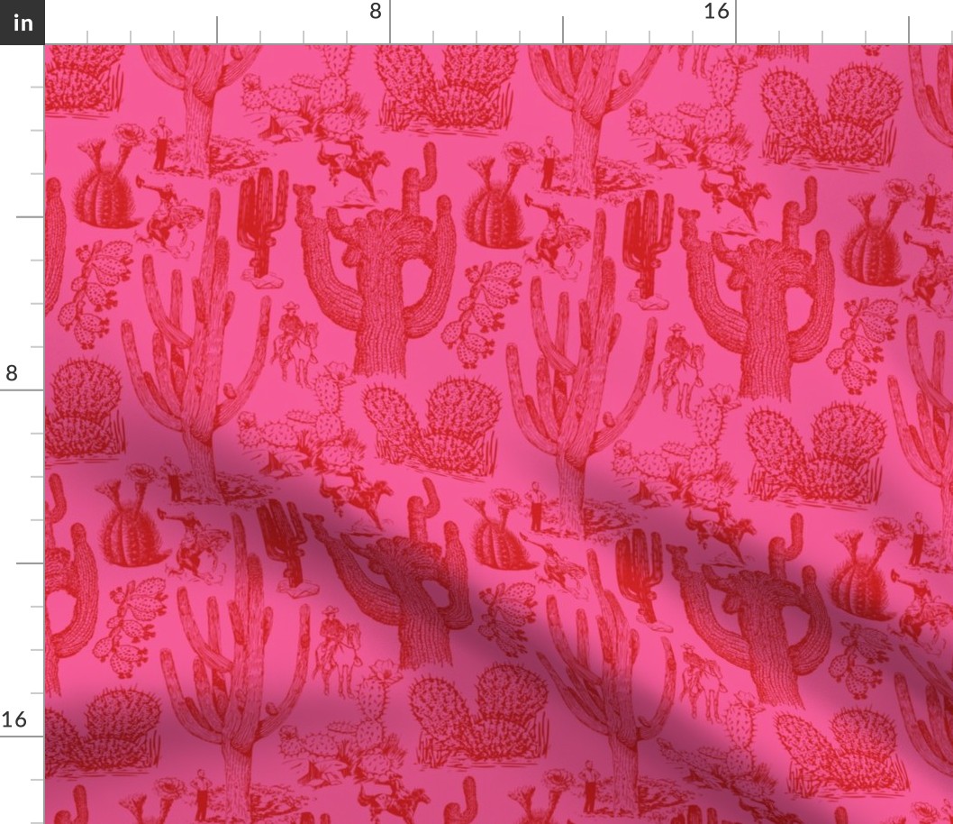 Mirrored - Western Cactoile in Neon Red + Pink