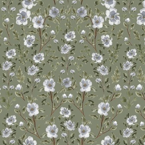 Large - Isabelle Climbing Florals - Sage Green