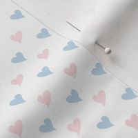 Smaller Sweet Spring Dainty Blue and Pink Baby Hearts