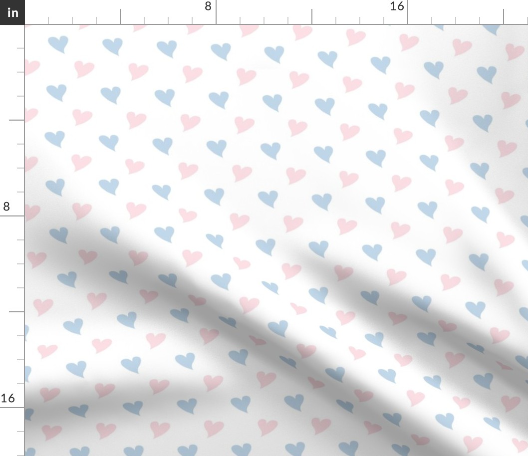 Bigger Sweet Spring Dainty Blue and Pink Baby Hearts