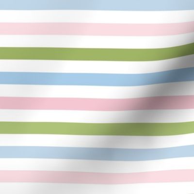 Bigger Sweet Spring Stripes Pink Blue Green