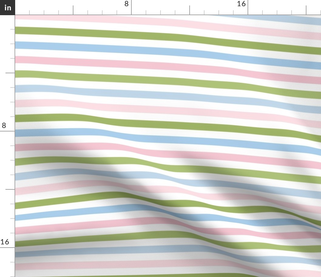 Bigger Sweet Spring Stripes Pink Blue Green