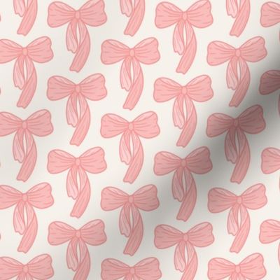 Blush pink bows on a cream background Small