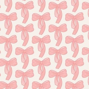 Blush pink bows on a cream background Small