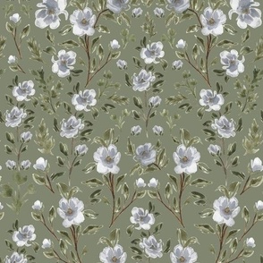 Medium - Isabelle Climbing Florals - Sage Green