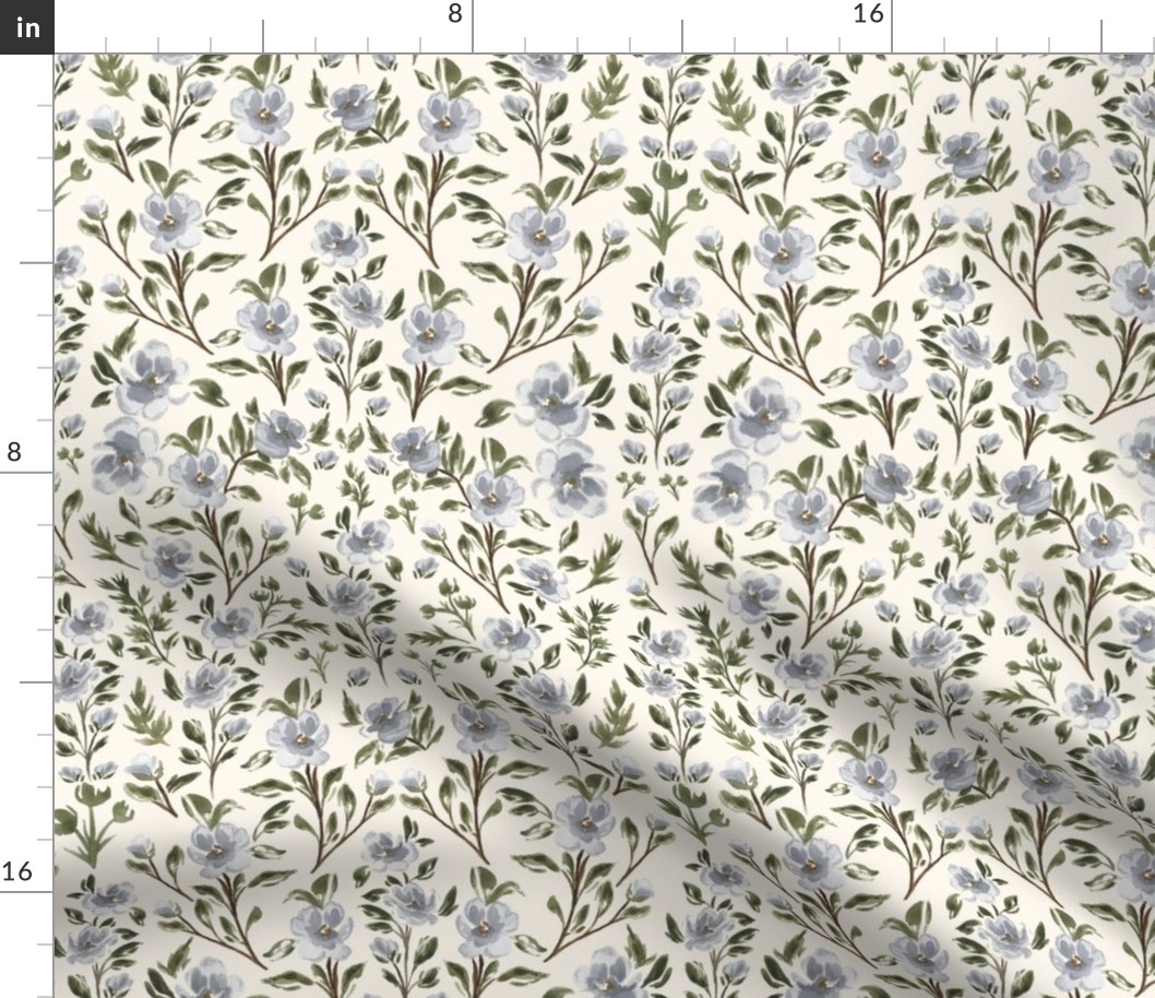 Medium - Isabelle Climbing Florals - Light Cream