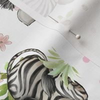 Floral Zebra Safari Animals Baby Nursery Ladybug Bee Greenery Rotated 