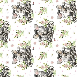 Floral Zebra Safari Animals Baby Nursery Ladybug Bee Greenery Rotated 