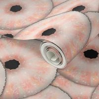 Large24” repeat handdrawn layered sea urchins pink hues  ocean core