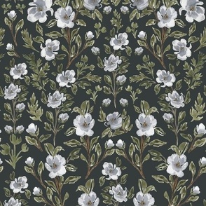 Medium - Isabelle Climbing Florals - Charcoal Green