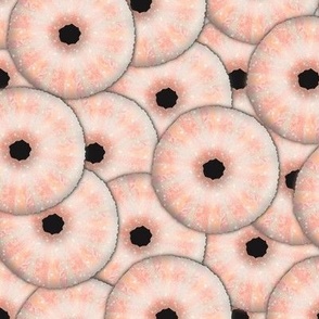 Medium 12” repeat handdrawn layered sea urchins pink hues  ocean core