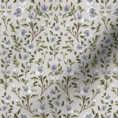 Small - Isabelle Climbing Florals - Light Grey