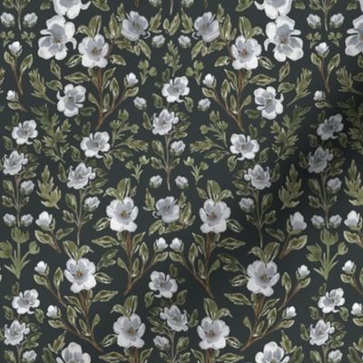 Small - Isabelle Climbing Florals - Charcoal Green