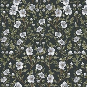 Small - Isabelle Climbing Florals - Charcoal Green