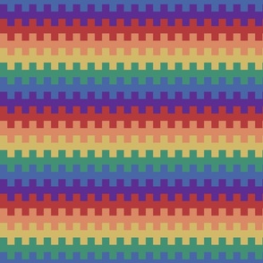 Rainbow pixelated horizontal stripes