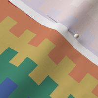 Rainbow pixelated vertical stripes