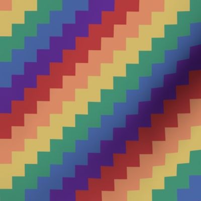 Rainbow chevron diagonal stripes