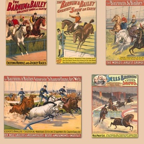 Vintage Circus Jumping Horses