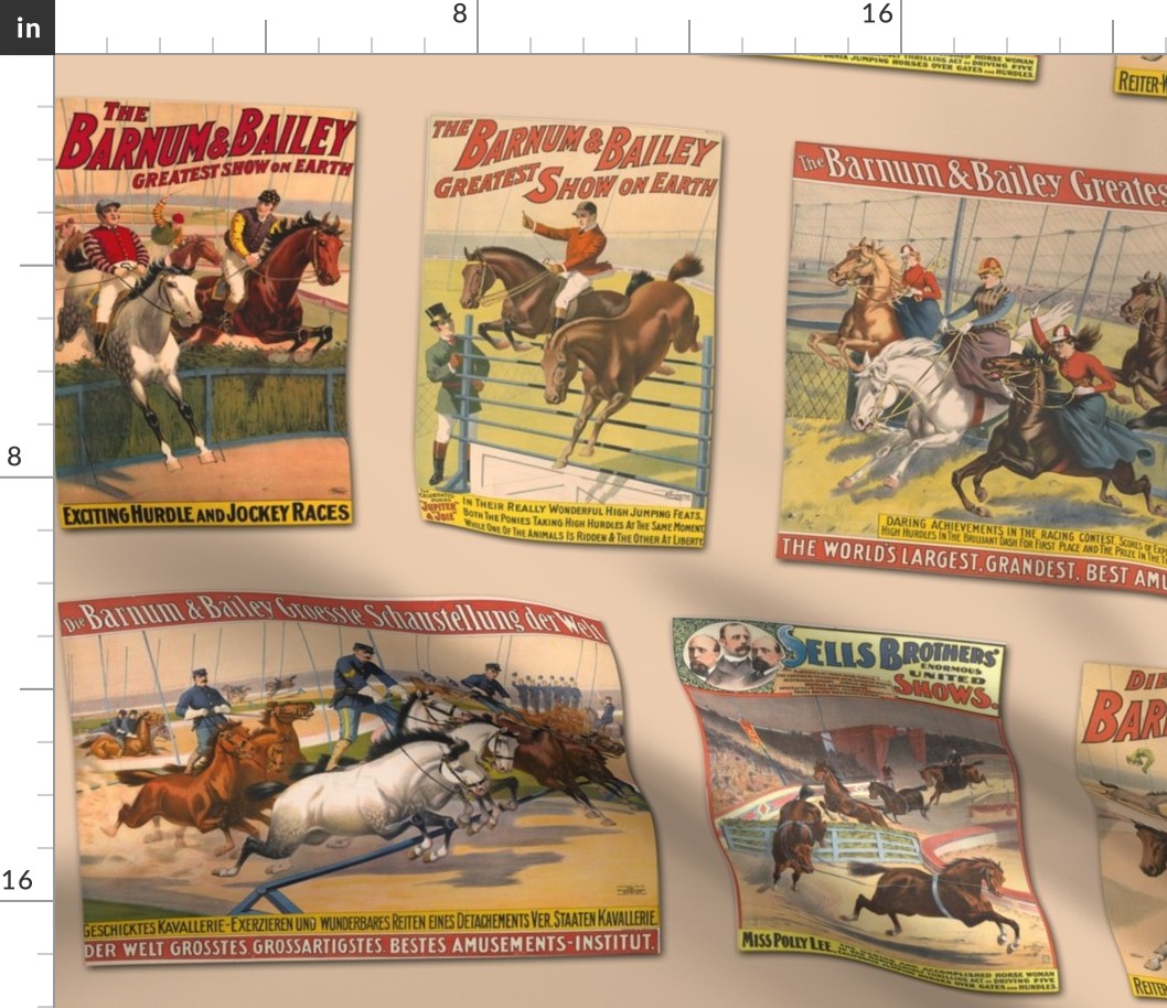 Vintage Circus Jumping Horses