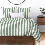 Wide stripes in forest green and off-white, for living room, nurseries, bedding