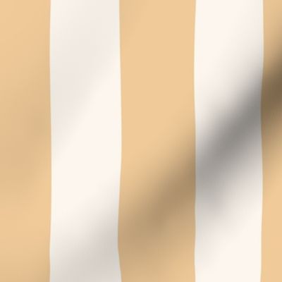 Wide stripes in pastel yellow and off-white, for living room, nurseries, bedding