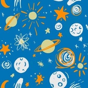 small Celestial bodies drawing blue 