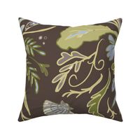 Dark  Brown Crab Damask