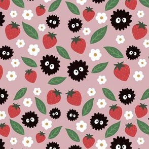 soot sprites with stawberries pink 