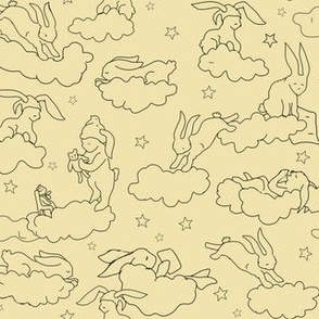 Cloud Bunnies Line Art