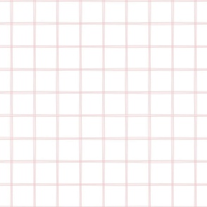  Hand drawn pink and white grid | 2 inch pink grid on off white
