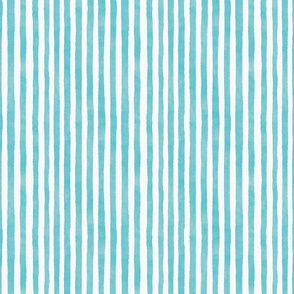 Watercolor Turquoise Pinstripes