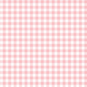 Gingham plaid in light pink and white 1/4 inch | small