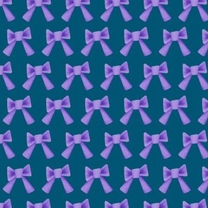 Purple Bows on Blue Small Scale