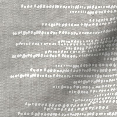 Dotted Lines White on Linen Grey
