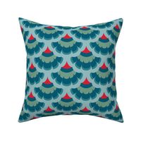 Rock Lobster (Aqua, Teal & Red)