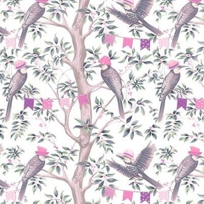 Party Birds in Hats - Cheery Pink 6in