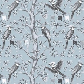Party Birds in Hats - Soft Blue 6in