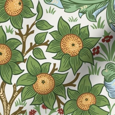 William Morris "Orchard" on vintage white