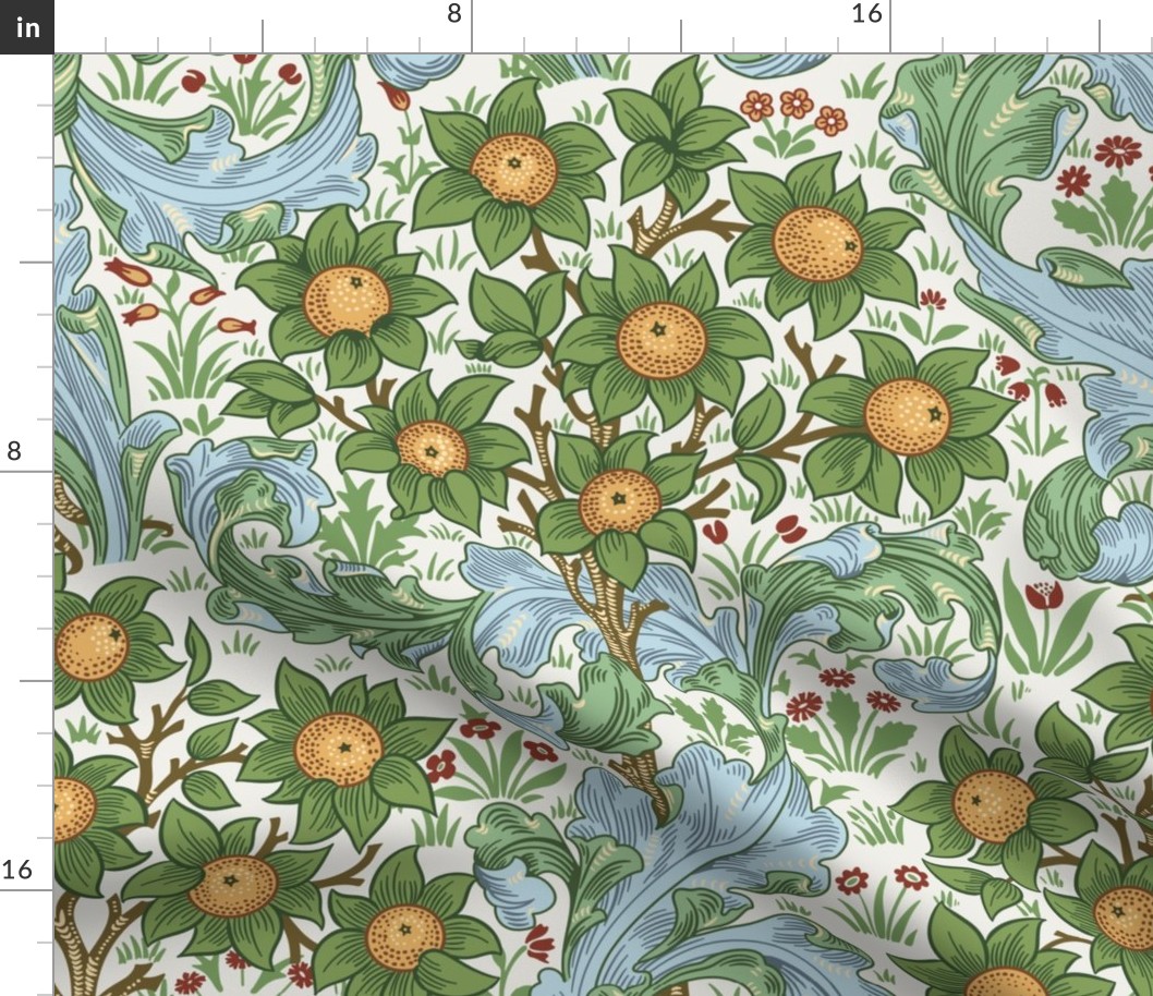 William Morris "Orchard" on vintage white