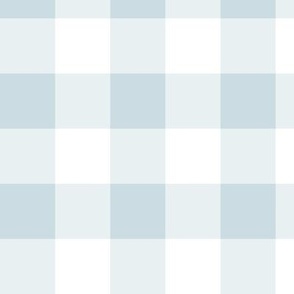 1.5" Gingham Check Blender - Ice Blue and White - Medium Scale - Classic Geometric Design for Easter, Spring, and Farmhouse Styles