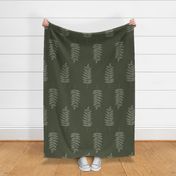 Dark Green Leaves Minimalist Timeless pattern