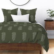 Dark Green Leaves Minimalist Timeless pattern