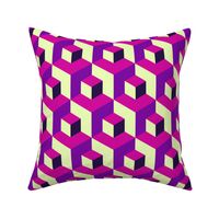 Funky 3D cubes magenta pink