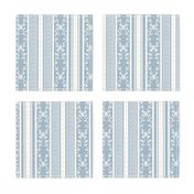 Lace and Dots Stripes - Light Blue
