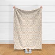 Tribal Shield Pattern in Velvety Apricot Peach  SMALL