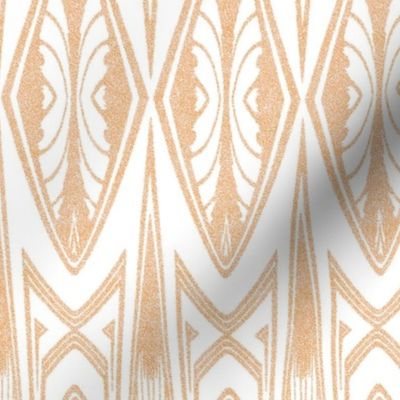 Tribal Shield Pattern in Velvety Apricot Peach  SMALL