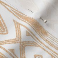 Tribal Shield Pattern in Velvety Apricot Peach  SMALL