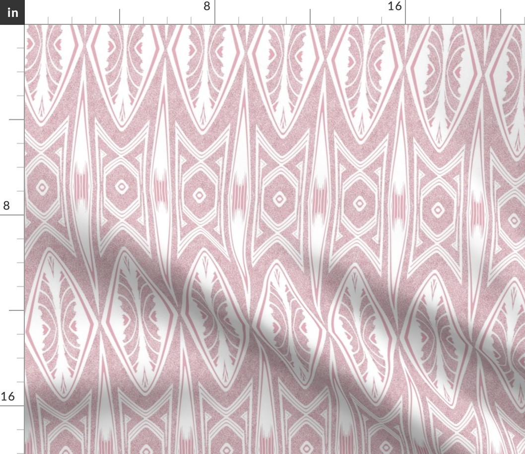 Tribal Shield Pattern in Velvety PInk Reversed  SMALL